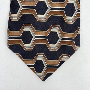 Hill Archer Geometric Patterned 100% Silk Neck Tie